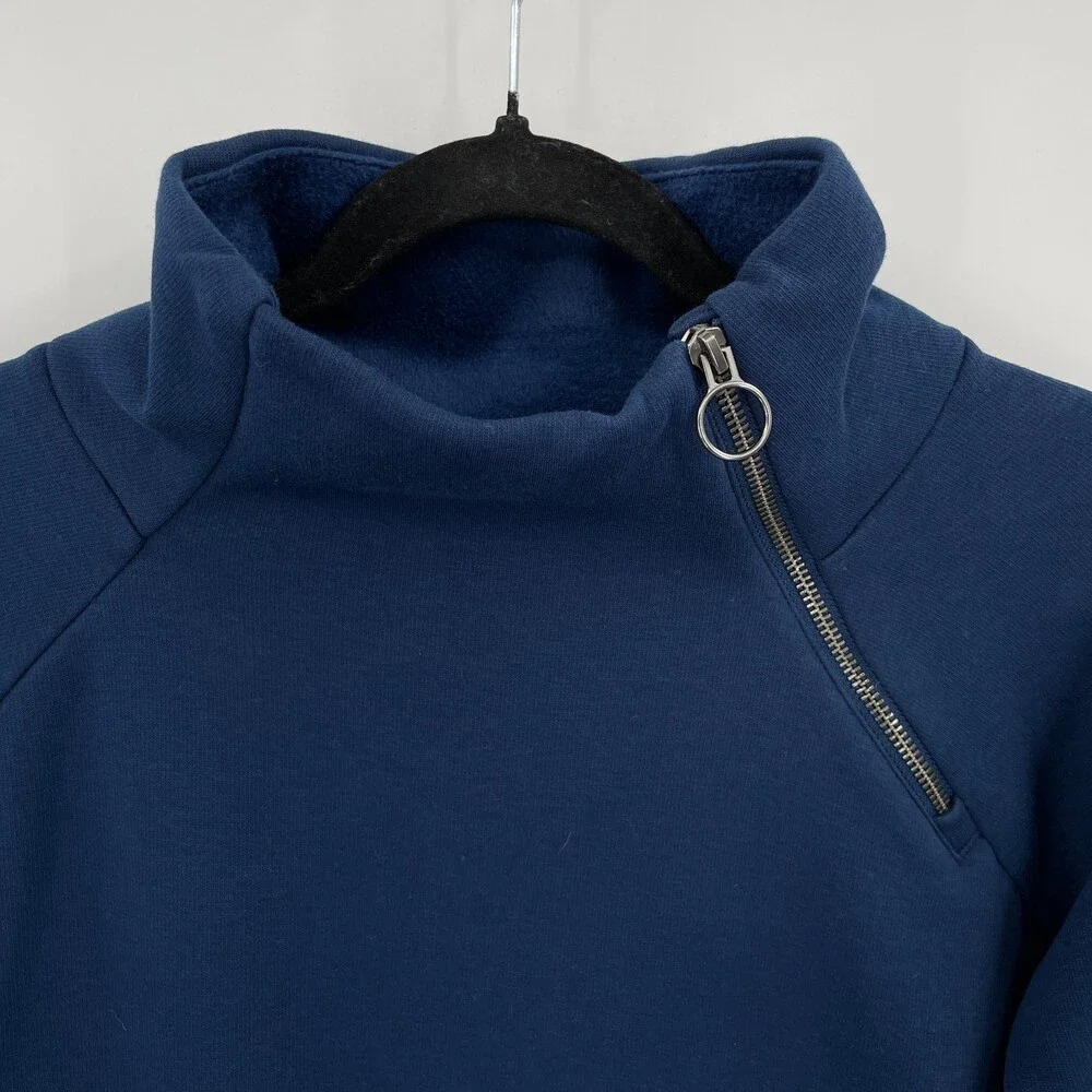 ATHLETA Cozy Karma Asymmetrical Blue Pullover Sweater Jacket Size S - Picture 5 of 12